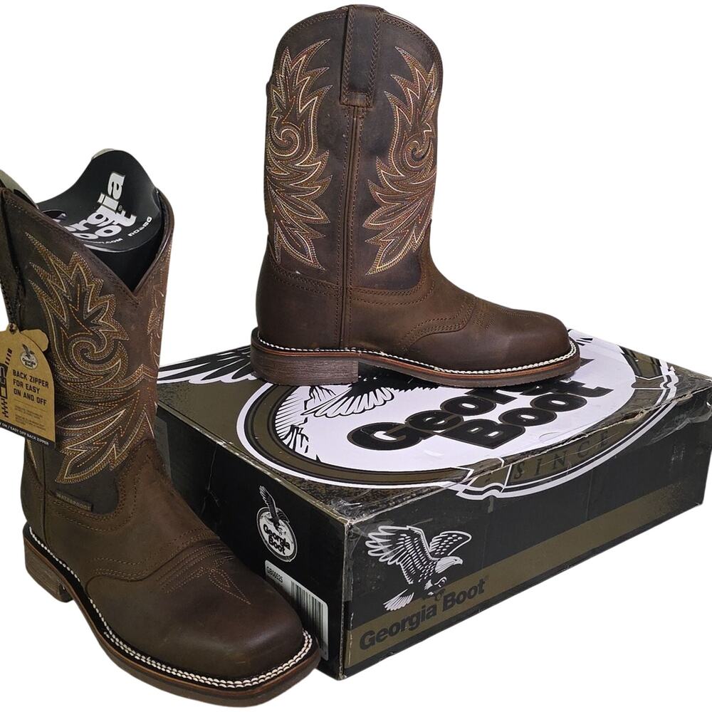 Georgia Boot Carbo-Tec Elite 11" Waterproof Western Leather Work Boot Men 7W NEW
